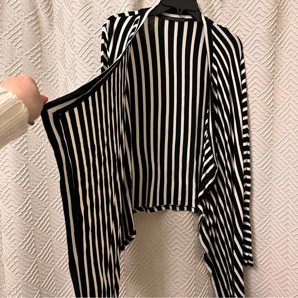 Black and White Striped Cardigan